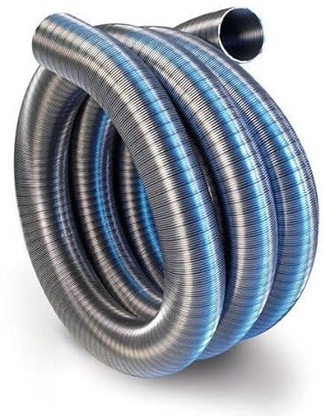 Revestimiento de chimenea para chimenea, tubo de combustible flexible de acero inoxidable, multicombustible, estufas de gas (180 mm, 1 m)