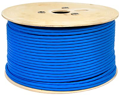 Premium X 100m CAT 8 Netzwerkkabel LAN Kabel Verlegekabel Ethernet Cat8 Installationskabel 40 Gbit/s AWG 23 reines Kupfer S/FTP PiMF PoE Eca Klasse Datenkabel Duplex - Blau