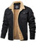 MAGCOMSEN Veste d'hiver en polaire pour homme - Veste d'aviateur militaire - Coupe-vent - Col montant - Veste doublée chaude avec 5 poches, Noir , M