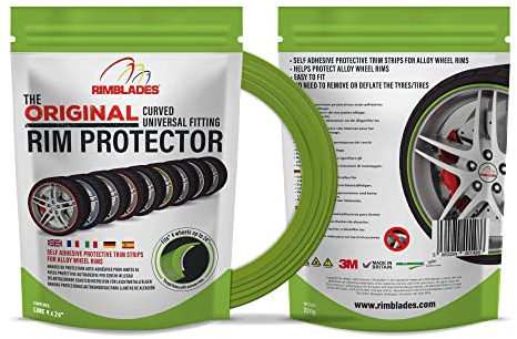 Rimblades Ultra NEU 2022 universal FELGENSCHUTZ & STYLING Felgenschutzring Alu Felgen Ringe Felgenrandaufkleber Felgenstyling Felgenhornschutz Rim Protector Guard Ringz (Grün)