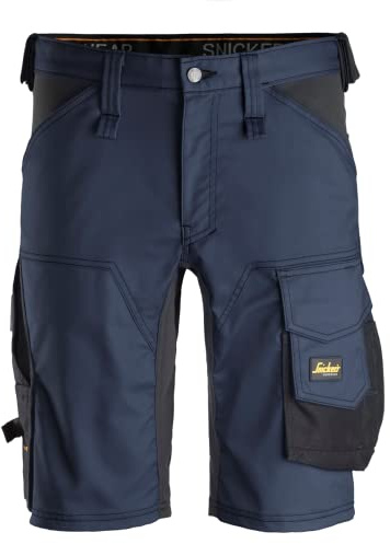 Snickers Workwear 6143 AllroundWork, Stretch Korte Broek Blauw/Zwart - Maat 56