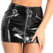 Damen Minirock Wetlook Sexy GoGo Rock Lederrock PVC Clubwear Party Rock mit Reißverschluss XL