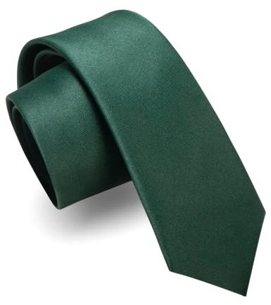RBOCOTT 2.4“ Dark Green Skinny Tie Business Slim Wedding Necktie for Men(6cm)