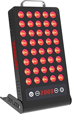 Bestqool Rotlichttherapiegerät, 660 nm 850 nm Infrarotlichttherapie mit Timer, klinische Qualität, hohe Leistung, Rotlicht-Panel. 50W