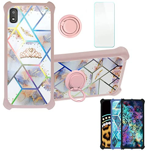 Aroepurt Hülle Für Gigaset GS110 hülle Kompatibel mit Gigaset GS110 Hülle Case Handyhülle Schutzhülle Cover [Mit 9H Härte HD Schutzfolie] PC + Silikon Ständer IMDF-HG