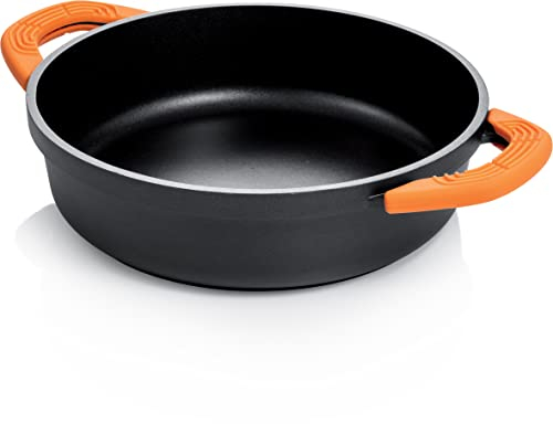 Tescoma 780488 Padella fonda antiaderente ø 28 cm con impugnature rimovibili in silicone, linea SmartCLICK, capacità 4 litri