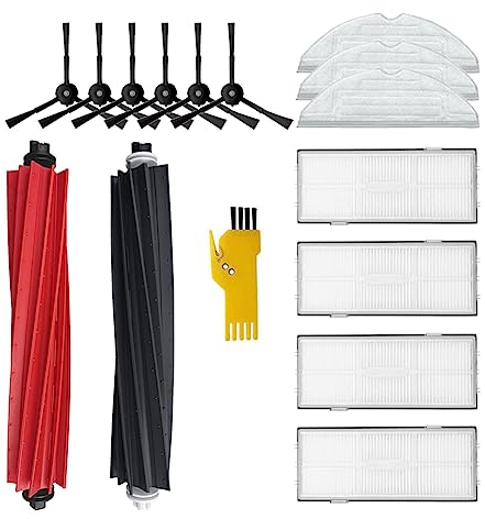 aotengou Accesorios para Robot Aspirador roborock S8 S8+ Repuestos 15 Paquetes 1 Juego de Cepillos Principales & 4 Filtros & 6 Cepillos Laterales & 3 Paños de Mopa