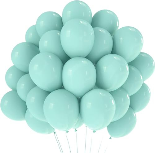 Luftballons Pastell, 12 Zoll 30 cm – Naturlatex Qualität – aufblasbar Luft oder Helium – Luftballon – Dekoration für Geburtstag, Taufe, Party (Türkis 50 Stück)