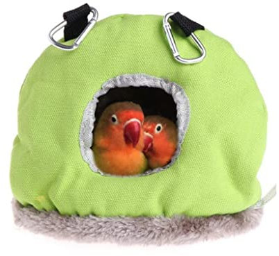 Voarge Hängendes Vogelnest, Winter wärm Vogelkäfig Nest, Winter Plüsch Vogelhaus Plüsch Vogelhau, Graugrün, S