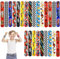 POPOYU 24 Stück Rennwagen Schnapparmbänder Kinder,F1 Zielflagge Armband Kindergeburtstag Gastgeschenke,Mitgebsel Hot Wheels Geburtstag,Rennwagen Mitgebsel Slap Armbänder für Rennwagen Kleine Geschenke