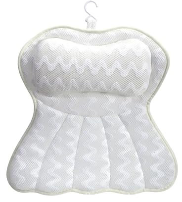 Badewannenkissen 3D New Skirt Schmetterling Mit SaugnäPfen,Mit 4D-Air-Mesh-Technologie Und 6 SaugnäPfen,Ergonomisches & Muskelentspannendes Premium Badekissen,StüTzfunktion FüR Badewannen Und Home Spa