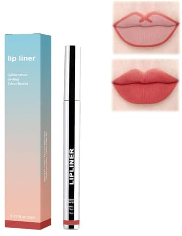 Peel-Off Cutting Line Pen 2024 NEW Lip Liner Pencil Peel Off Lip Liner Stain Peel Off Lip Liner Tattoo Longwear Rich Lip Colors Smooth Application (Wine Red)