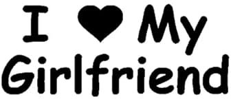 15.5CMx6.2CM I Love My Girlfriend Vinyl Art Characters Car Styling Car Sticker Decal Balck sliver Motorcycle bicycle tricycle refrigerator toilet game room kitchen decal decoration sticker