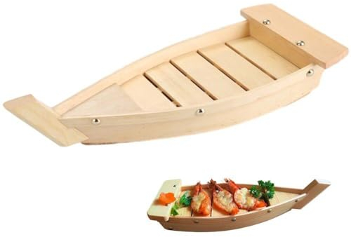 Tsffae Vassoio Portata in Legno per Barca Sushi Piatto Sashimi Giapponese di Grandi Dimensioni Piatto Sushi Cucina Giapponese Strumento di Frutti di Mare per Ristorante O Piatto Domestico