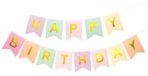 Happy Birthday Girlande, Bunt Happy Birthday Banner, Girlande Geburtstag, Happy Birthday Deko, für Erwachsene und Kinder Geburtstag Party Dekoration