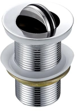 AQXYQAZZ Lavabo à Dessus Rabattable sans Fente, Bouton Poussoir pivotant en Laiton Massif avec Chrome, Filtre de lavabo à trop-Plein Interne, Salle de Bains