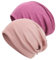 DRESHOW 2 Stück Slouchy Beanie Mütze, Leichte Beanie, Jersey Mütze, Lange Beanie, Chemo Mütze für Damen und Herren