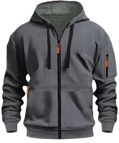 MakingDa 1/4 Zipper Fleece Hoodie Herren Pullover 4 Taschen Warm Regular Fit Hooded Sweatshirt Männer Kapuzenpullover Teenager Jungen Casual Sweatjacke