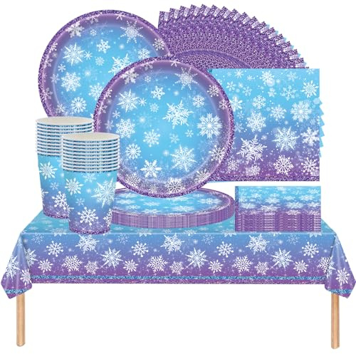 YINcrinx Set di stoviglie per feste di compleanno a tema Frozen Festa di Elsa per bambine Stoviglie Frozen World (Rosso)