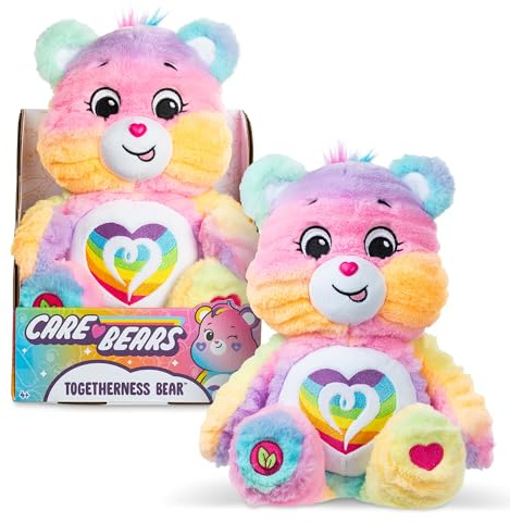 Care Bears Basic Fun 35cm Colour Splash Plush – Togetherness Bear Eco-Friendly Soft Toy with Bright Belly Badge – Vibrant Collectible for Kids & Fans