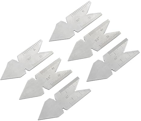 Set di calibri per filettature in acciaio con scale incise per angoli metrici 55° e Whitworth 60°, set di 6 misuratori per filettature