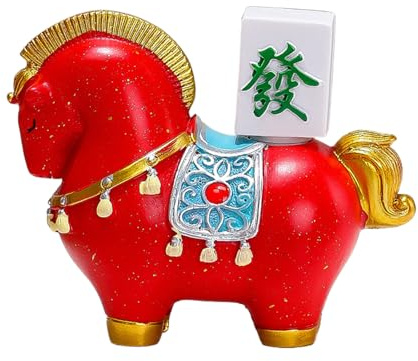 Pferd Figur Reichtum Symbol Skulptur Deko | Horse Stuff 2026 Neujahr für Zuhause Frauen Männer Weihnachten Schlafzimmer Geburtstag Chinesisch