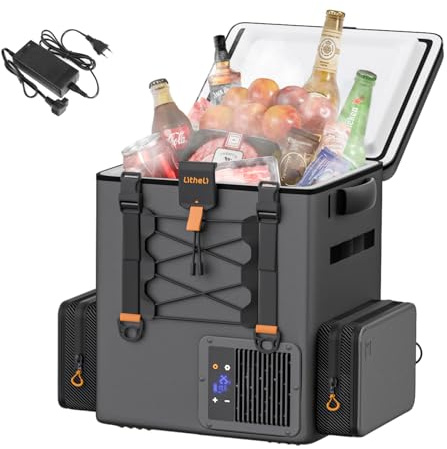 LiTHELi FrozenPack Kompressor Kühlbox 20L, 12V/240V Auto Kühlbox Rucksackkühlschrank mit AC Adapter für Hausgebrauch in Innenräumen, Notfälle, 15 Minuten Schnellkühlung, ohne Akku