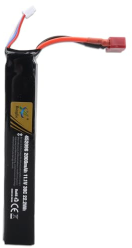 Lushtower 11.1V Airsoft Battery LiPo Airsoft Stick Battery with Deans T-Connector Compatible with AK47, MP5, Scar, M249, AUG, AEG Airsoft Guns, Airsoft Rifles and Air Rifles