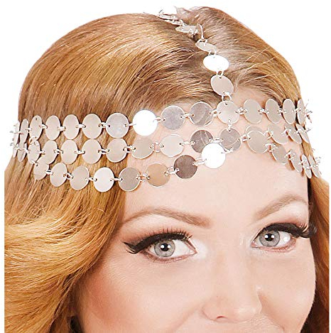 Widmann 24374 - Kopfschmuck mit Silbermünzen, Kopfbedeckung, Mittelalter, Mottoparty, Karneval