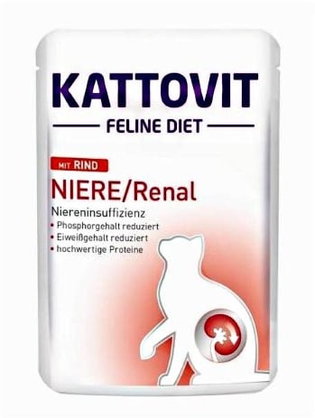 Kattovit Feline Diet Niere/Renal Rind 6x85 g