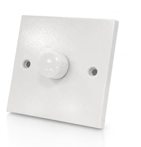 STATUS Single Dimmer LED Light Switch | 150W White Plastic 1 Gang 1 Way Dimmer Light Switch | S150WDS3 | 1-Gang 1-Way, 150W, Plastic, S150WDS3