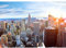 Runa Art Fototapete New York City Modern Vlies Wohnzimmer Schlafzimmer - Made in Germany - 308 x 220 cm Blau Gelb 9246010a