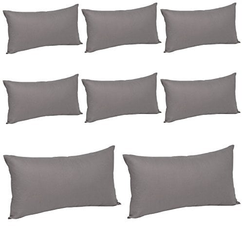 WOLTU® 8X Kissenbezug Kissenhülle 100% Baumwolle mit Reissverschluss, 8er Set Sofakissen Dekokissen Kopfkissen Hülle Bezüge Bezug, 60x80 cm, Dunkel Grau
