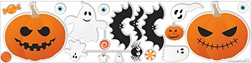 Halloween Wandaufkleber Fensteraufkleber Set – blasenfreies aufkleben & rückstandsfrei entfernbar - 19 Motive Deko Aufkleber