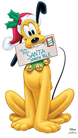 STAR CUTOUTS Ltd Fun - Carta de cartón de tamaño Real de Disney Pluto Carol a Papá Noel, 90 x 56 cm, decoración navideña exhibiciones Festivas Infantiles, grutas y escaparates, Estrella