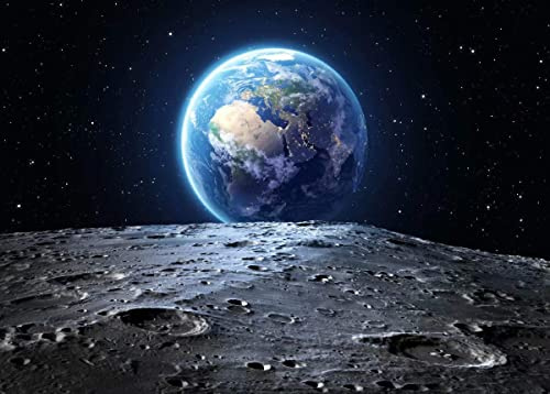 BELECO 7x5ftFabric Outer Space Backdrop Universe Background Earth Moon Surface Furnished by NASA Planet Stars Photography Backdrop for Birthday Party Decoration Photoshoot Photo Background Props