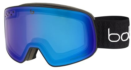 Bollé NEVADA Black Cross Matte - Phantom+ Blue Semi-Polarized Photochromic Cat 1 to 3 - - Größe M-L - Erwachsener