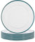 Argon Tableware Enamel Side Plates - 20cm - Pack of 6 - Green Dining Plates Lightweight Small Dinner Dish for Appetisers, Starters, Mains, Sides, Desserts