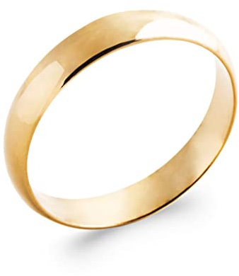 Tata Gisèle Bague Alliance Mixte en Plaqué Or 18 Carats - Largeur 4 mm - Gravure Incluse - Ecrin Offert (58)