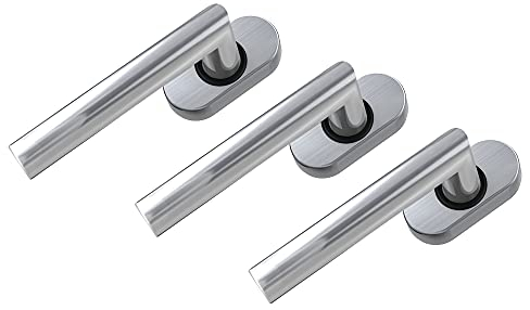 BASI | Fenstergriff 3er Set aus Edelstahl | Hochwertige Optik | Dreh Kipp Funktion | Vierkantstift 7/35 mm | moderner Fensterbeschlag | 3 Stück