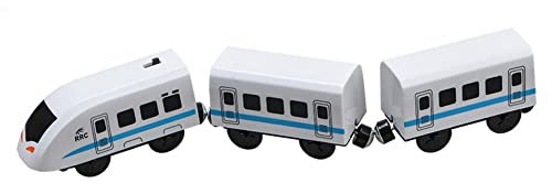 Uposao Battery Operated Locomotive Train Magnetic Connection Track Model High Speed Motor Car Toys for Children Wooden Track