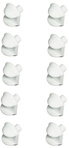 cyclingcolors 10x Bodenträger Glasbodenträger 4mm 5mm 6mm weiß Halterung Regalbodenträger Regalstifte (6.5mm)