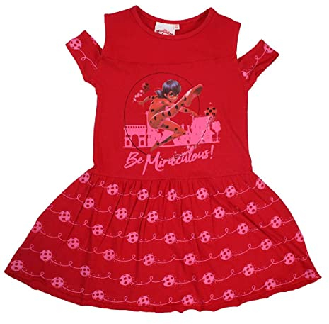Disney Robe LadyBug fille, rouge, 3A