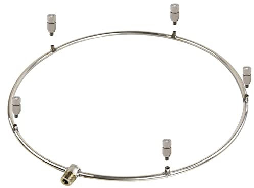 Kit d'atomisation de Bague, Haute Pression Ventilateur Brumisateur – Bague Anneau en Acier Inoxydable avec 5 Buses – Idéal comme Patio Système, Brume pour entrepôt Misting - 43cm Dia