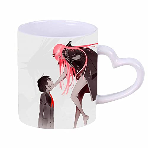 Tongyundacheng Darling in The Franxx Anime Heat Color Changing Mug 02 Zero Two Cartoon Heat Sensitive Ceramic Tea Coffee Mug Cups