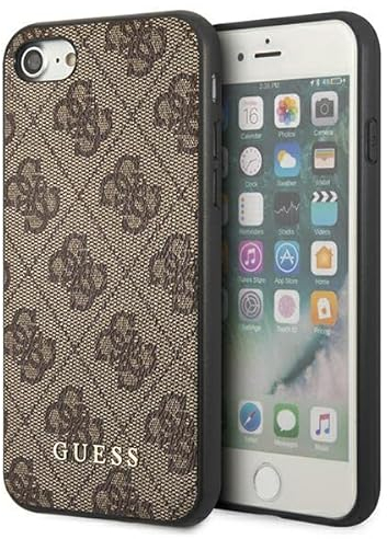 GUESS GUHCI8G4GFBR Hülle für iPhone SE 2022/2020 / 7/8 braun Hard case 4G Metal Gold Logo
