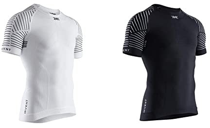 X-Bionic Invent 4.0 Set Bianca e Nera Maglie Termiche Uomo Manica Corta a Compressione per Running, Sci, Ciclismo, Fitness, Sport Invernale, XL