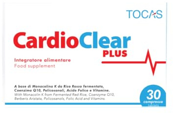 TOCAS CardioClear Plus Colesterolo Integratore Cuore 30 Compresse