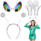 Ainiv Alien Stirnband und Brille Handschuhe, Party Head Boppers Stirnband Außerirdische Brille Silberne Handschuhe, Geeignet Als Foto-Requisiten Und Atmosphären-Requisiten für Erwachsene und Kinder