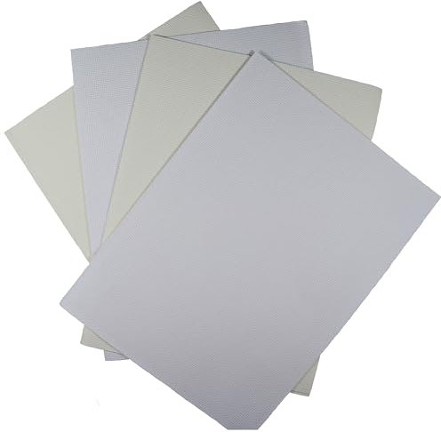 KCS 4 Stück 30 x 45 cm 14 CT Baumwolle Aida Stoff Kreuzstich Stoff (weiß + antikweiß)